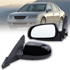 مرآة جانبية للسائق الأيسر متوافقة مع 2006 2007 2008 2009 2010 Hyundai Sonata مع زجاج كهربائي قابل للطي يدويًا وأسود ساخن استبدال #87610-0A000 (5 دبابيس)