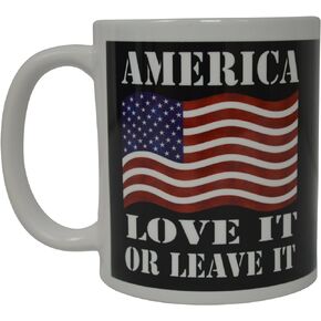 Rogue River Tactical Patriotic USA Flag Funny Coffee Mug Novelty Cup Gift America Love It or Leave It