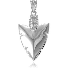Polished 925 Sterling Silver Serrated Arrowhead Charm Pendant