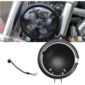 Samman 5.75 Inch LED Headlight Housing Black 5 3/4 Inch Motorcycle LED Headlight Mount Bucket Compatible with Harley Davidson …