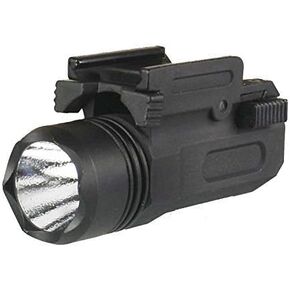 Field Sport FLP1 Series 400 Lumen Pistol LED On Off Push Switch Flashlight Weaver Mount and Quick Release، البطارية متضمنة