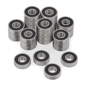 XiKe 30 Pack 608-2RS Bearings 8x22x7mm Double Rubber Seals and ABEC-3 Precision Grade, Pre-Lubrication and Chrome Steel Deep Groove Ball Bearings.