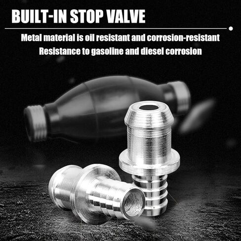 1 PC Bulb Type Car Fuel Pump, Hand Fuel Transferion Valve Accessory, Universal Rubber Marine Boat Gasoline Petrol Diesel Pump Accessories (Black #0.2In) in Saudi Arabia