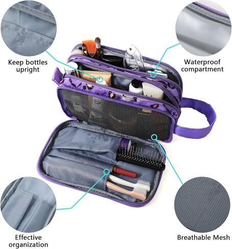 Dinosaur Kids Toiletry Bag for Boys, Travel Toiletry Bag for Little Young Boys Waterproof Hanging Wash Bag Toddler Traveling Toiletries, Black in Saudi Arabia