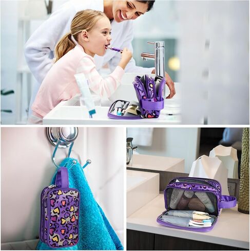 Dinosaur Kids Toiletry Bag for Boys, Travel Toiletry Bag for Little Young Boys Waterproof Hanging Wash Bag Toddler Traveling Toiletries, Black in Saudi Arabia
