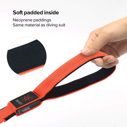 مقود الكلب العاكس LED - مقود الكلب المضيء في الظلام - مقود الكلب المضيء بطول 4 أقدام للكلاب الصغيرة والمتوسطة والكبيرة (برتقالي) in Kuwait