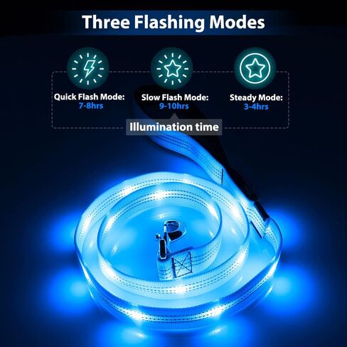 مقود الكلب العاكس LED - مقود الكلب المضيء في الظلام - مقود الكلب المضيء بطول 4 أقدام للكلاب الصغيرة والمتوسطة والكبيرة (برتقالي) in Kuwait