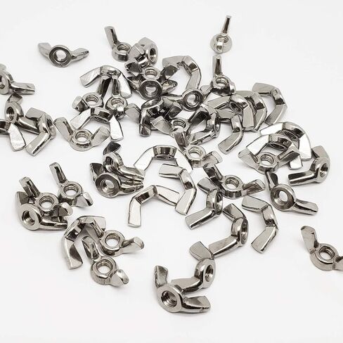 50pcs M4-0.7mm Stainless Steel Wing Nuts Hand Twist Tighten Ear Wing Nut Threaded Thumb Butterfly Claw Nuts in Saudi Arabia
