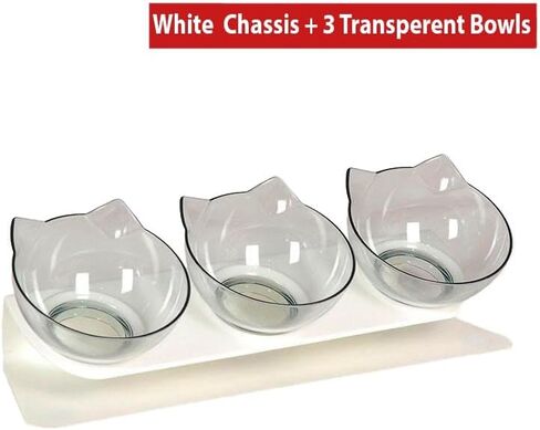 Raised Cat Food Bowl with Stand, Cat Food and Water Bowl Set, Elevated Cat Bowl Whisker Friendly Tilted Cat Bowls (Black) in Saudi Arabia
