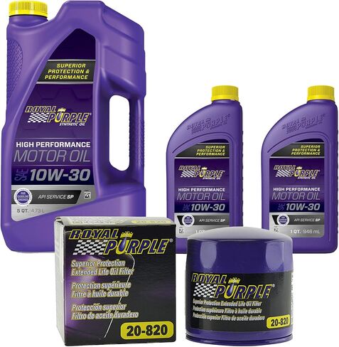 Royal Purple SAE 5W-20 Synthetic Motor Oil – 7 quarts and a 20-820 Extended Life Premium Oil Filter in Kuwait