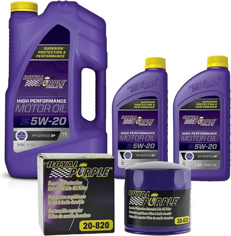 Royal Purple SAE 5W-20 Synthetic Motor Oil – 7 quarts and a 20-820 Extended Life Premium Oil Filter in Kuwait