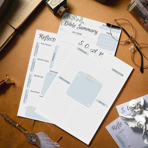 12 Pcs Church Notes Notebook 5.5 x 8.5 Inch Tear Away Sermon Note Bible Study Journal Church Christian Note Taking Supplies Soap Reflection Religious Notepads 3 Style Each with 25 Pages in Saudi Arabia