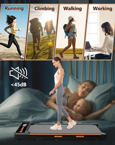 وسادة المشي AlRHOT مع ميل، 5% ميل تحت المكتب مع جهاز تحكم عن بعد، جهاز سير للمشي بقوة 2.5 حصان مع شاشة LED للمشي والتسلق في المنزل أو المكتب، سعة 265 رطل in Kuwait