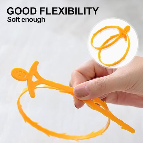 POPULO Drain Auger Kit, 25 Inch Hair Drain Clog Remover Tool, Drain Hair Remover Tool For Sewer, Toilet, Kitchen Sink, Bathroom Tub(6-Pack), Orange&Green PDAL12P9 in Kuwait