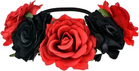 June Bloomy Rose Floral Crown Garland Flower Headband Headpiece for Wedding Festival in Saudi Arabia