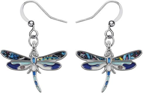 Alloy Cute Dragonfly Earrings Dangle Dragonfly Gifts for Women Girls Fashion Summer Jewelry Enamel Charms in Saudi Arabia