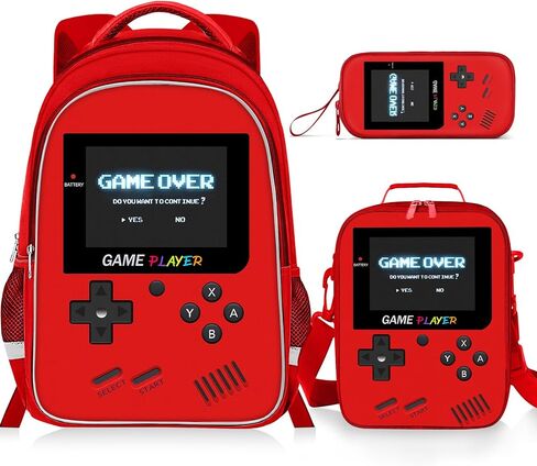Backpack For School Boys - 3pcs 17″ Gamer Boys Backpack For Elementary Middle School - 3-in-1 Boys Backpack And Lunch Box Set For Ages 6-18 Kids Children Teens in Saudi Arabia