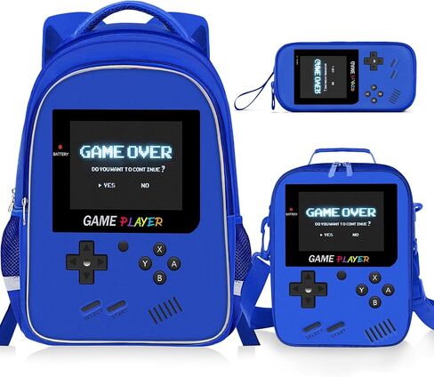 Backpack For School Boys - 3pcs 17″ Gamer Boys Backpack For Elementary Middle School - 3-in-1 Boys Backpack And Lunch Box Set For Ages 6-18 Kids Children Teens in Saudi Arabia