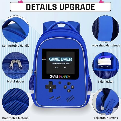 Backpack For School Boys - 3pcs 17″ Gamer Boys Backpack For Elementary Middle School - 3-in-1 Boys Backpack And Lunch Box Set For Ages 6-18 Kids Children Teens in Saudi Arabia
