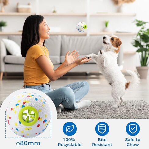 كرة لعبة تيكاتون للكلاب، ليست للمضغ العدواني، لعبة ألغاز تفاعلية للحيوانات الأليفة للسلالات المتوسطة والكبيرة، رائعة لجلب ألعاب القذف وتحفيز التسنين in Kuwait