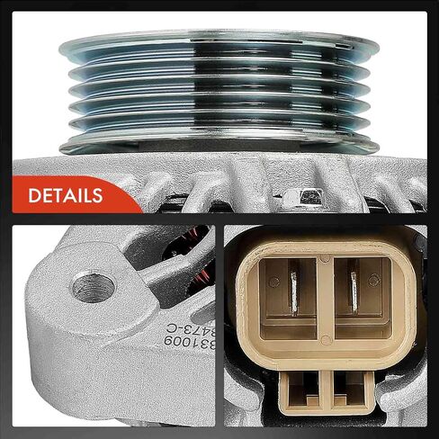 A-Premium Alternator Compatible with Nissan Quest 1993-1998 & Mercury Villager 1993-1998, 3.0L, 12V 110A 5-Groove Pulley Clockwise, Replace# 231000B000, 231001B000 in Saudi Arabia