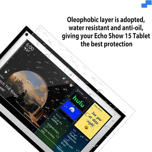 2 Pack Screen Protector for Echo Show 15 Full HD 15.6" Smart Display,Anti Scratch Anti Fingerprint HD Clear Screen Filter in Saudi Arabia