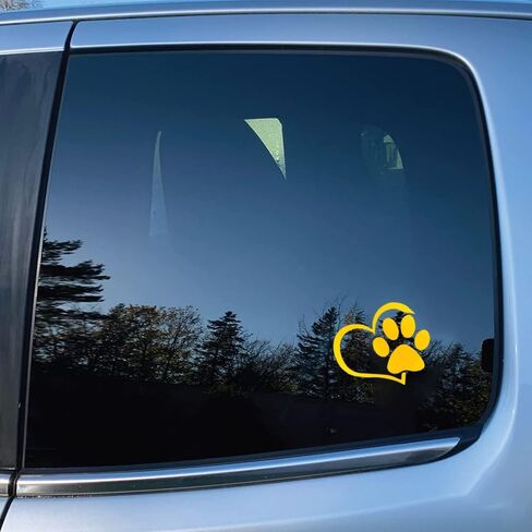 Heart with Dog PAW Puppy Love Footprint Vinyl Decals Bumper Stickers for Cars, Van, Trucks, Laptop (White, 4.33" x 3.66") (Color) in Saudi Arabia