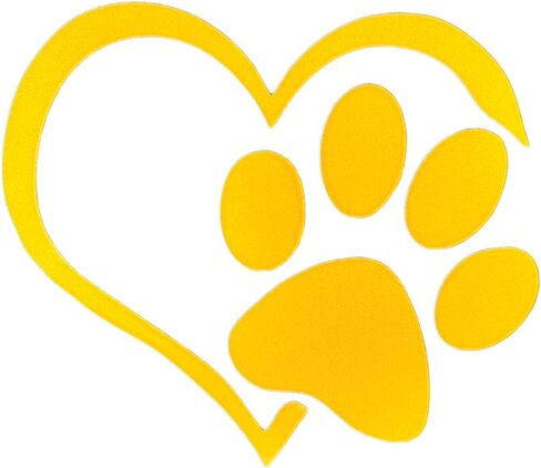 Heart with Dog PAW Puppy Love Footprint Vinyl Decals Bumper Stickers for Cars, Van, Trucks, Laptop (White, 4.33" x 3.66") (Color) in Saudi Arabia