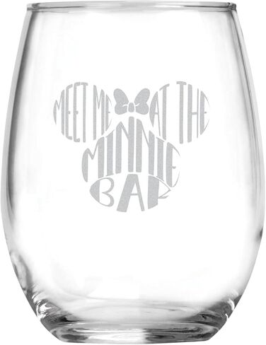 قابلني في بار ميني - كأس نبيذ بدون جذع - مستوحى من ميكي - فندوم - عيد الميلاد الحادي والعشرين - أفضل صديق - أمي - هدايا عيد ميلاد مضحكة للبالغين - ذكرى سنوية لها - هدية فريدة من نوعها لمحبي عيد الميلاد in Kuwait