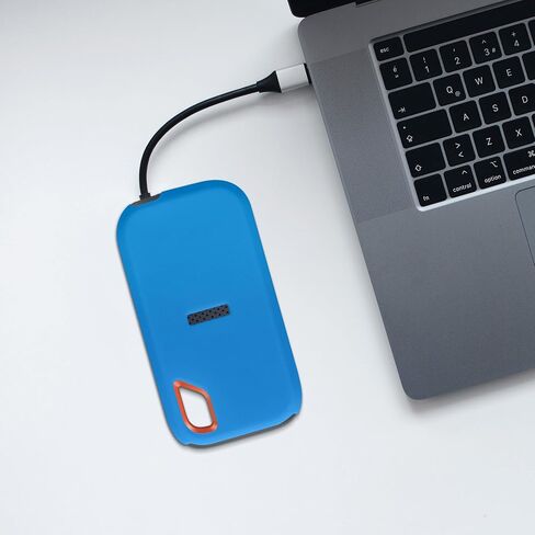 kwmobile Silicone Case Compatible with Sandisk E61 SSD (not for E81) - Case Protective Cover for SSD Drive - Blue in Saudi Arabia