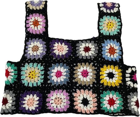 MakeMeChic Women's Floral Crochet Cover Up Hollow Out Beach Swimsuit Cover Up Stretch Knitted Tank Top in Saudi Arabia