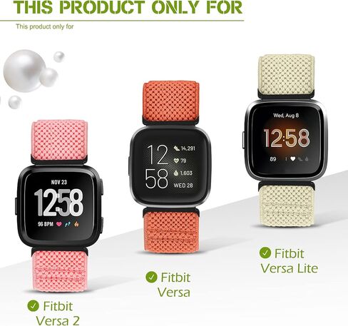 5 Pack Adjustable Elastic Watch Band Compatible with Fitbit Versa 2 Band Women Men, Soft Loop Stretchy Nylon Sport Straps Replacement Wristbands for Fitbit Versa 2/Versa/Versa Lite/Versa SE in Saudi Arabia