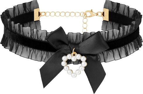 Sacina Heart Bow Choker, Bow Necklace, Heart Necklace, Vintage Necklace, Y2k Necklace, Christmas Gift for Women in Saudi Arabia