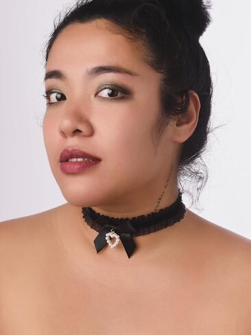 Sacina Heart Bow Choker, Bow Necklace, Heart Necklace, Vintage Necklace, Y2k Necklace, Christmas Gift for Women in Saudi Arabia