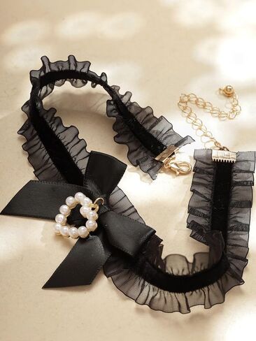 Sacina Heart Bow Choker, Bow Necklace, Heart Necklace, Vintage Necklace, Y2k Necklace, Christmas Gift for Women in Saudi Arabia