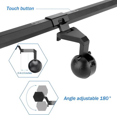 NewWay Monitor Light Bar for Desktop/Laptop Polarized Lampe No Screen Glare for Eye Protection, Adjustable Brightness and Color Temperature Desk Light for Reading in Kuwait