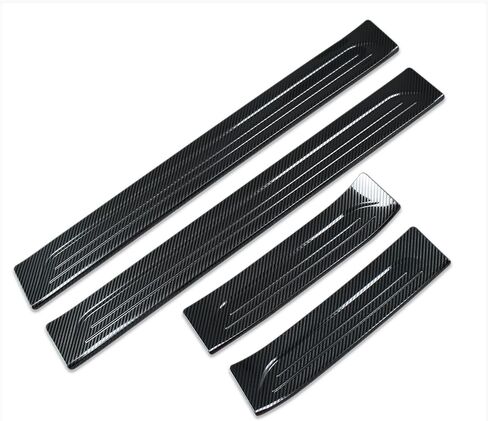 Beautost Fit for Honda New HR-V HRV 2023 2024 Outside Door Sill Scuff Plate Guard Cover Trim Sport Style Stainless Steel (Carbon Fiber Black) in Saudi Arabia