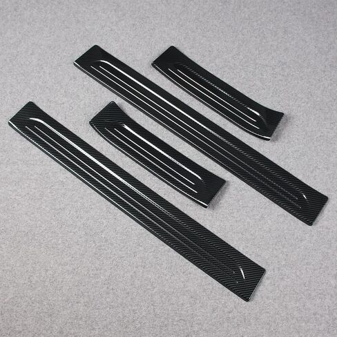 Beautost Fit for Honda New HR-V HRV 2023 2024 Outside Door Sill Scuff Plate Guard Cover Trim Sport Style Stainless Steel (Carbon Fiber Black) in Saudi Arabia