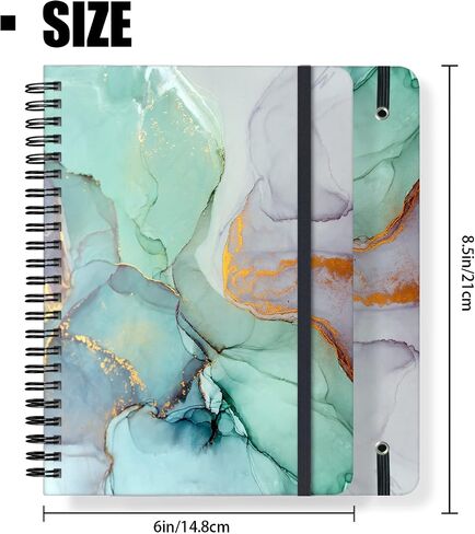 A5 Spiral Notebook，Hardcover Journal for Women,Notebooks for Women Men,6"x 8.5",80 Sheets College Ruled,Journal Notebooks for Work,Office,School Gifts 100gsm Paper Black Gold Liquid Marbling Pattern in Saudi Arabia