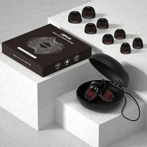 Ear Plugs for Sleeping Noise Cancelling Silicone Earplugs Sound Damper, 4 Sizes in XS/S/M/L Washable Reusable Noise Reduction Earplugs –33dB for Sleep,Snoring,Work,Concerts,Studying,Flight in Saudi Arabia