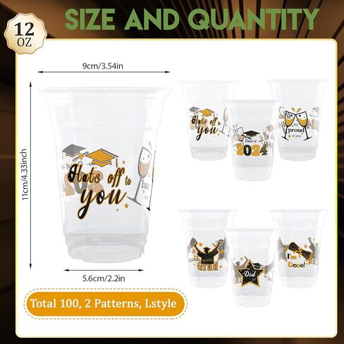 100 Pcs 80's Party Plastic Cups 12 oz Back to the 80s Disposable Clear Cups Disco 80s Party Supplies Cups for Retro 80s Party Decorations 80s Theme Party Decorations Cups in Saudi Arabia
