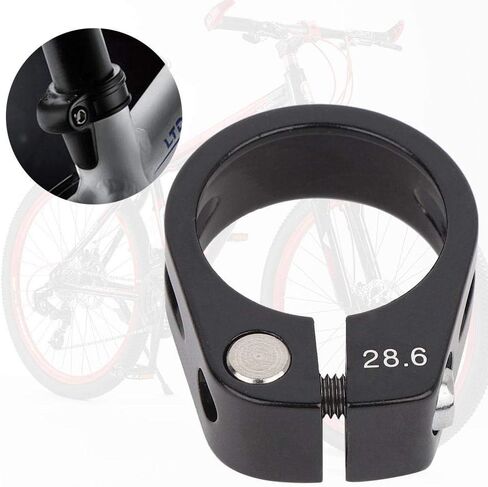 Aluminum Alloy Seat Post Clamp, 28.6mm Quick Release Bicycle Seatpost Clamp Bolt Type Exhaust Down Pipe Seatpost Seat Post Clamp For Bike(black) in Saudi Arabia