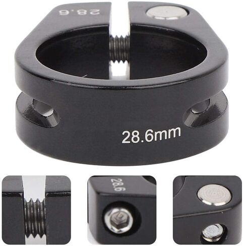Aluminum Alloy Seat Post Clamp, 28.6mm Quick Release Bicycle Seatpost Clamp Bolt Type Exhaust Down Pipe Seatpost Seat Post Clamp For Bike(black) in Saudi Arabia