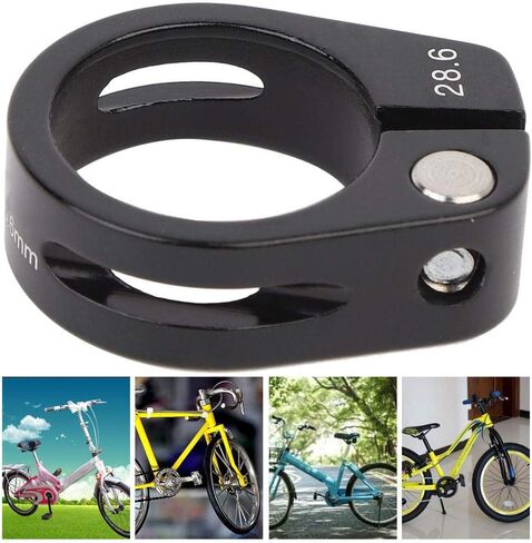 Aluminum Alloy Seat Post Clamp, 28.6mm Quick Release Bicycle Seatpost Clamp Bolt Type Exhaust Down Pipe Seatpost Seat Post Clamp For Bike(black) in Saudi Arabia