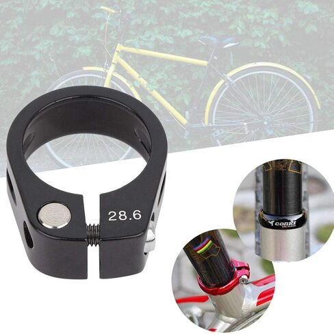 Aluminum Alloy Seat Post Clamp, 28.6mm Quick Release Bicycle Seatpost Clamp Bolt Type Exhaust Down Pipe Seatpost Seat Post Clamp For Bike(black) in Saudi Arabia