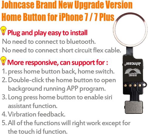 قطعة غيار مجموعة كابل شريط مرن للمفتاح الرئيسي من Johncase Home Button متوافقة مع iPhone 7/7 Plus و8/8 Plus لجميع شركات النقل (ذهبي وردي) in Kuwait