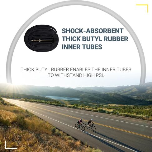 (6 عبوات) AR-PRO 26 بوصة، 27.5 بوصة، 29 بوصة × 1.75/1.95/2.10/2.125 أنابيب داخلية بديلة للإطارات لدراجات الطرق والدراجات الجبلية، صمام بريستا 42 مم ورافعتين للإطارات مجانًا in Kuwait