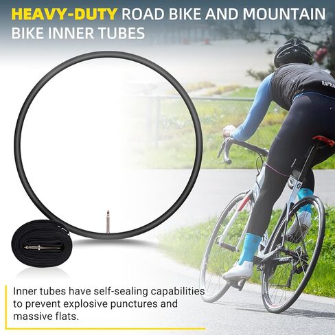 (6 عبوات) AR-PRO 26 بوصة، 27.5 بوصة، 29 بوصة × 1.75/1.95/2.10/2.125 أنابيب داخلية بديلة للإطارات لدراجات الطرق والدراجات الجبلية، صمام بريستا 42 مم ورافعتين للإطارات مجانًا in Kuwait