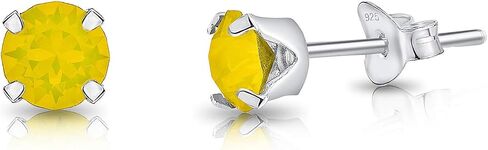 925 Sterling Silver SMALL Round Stud Earrings made with Crystals from Swarovski Elements - Diameter: 5 mm in Saudi Arabia