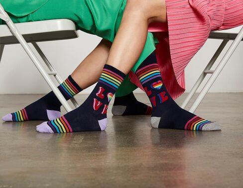 Hot Sox Women's Fun Love & Pride Crew Socks-1 Pair Pack-Cool & Cute Fashion Gifts in Saudi Arabia